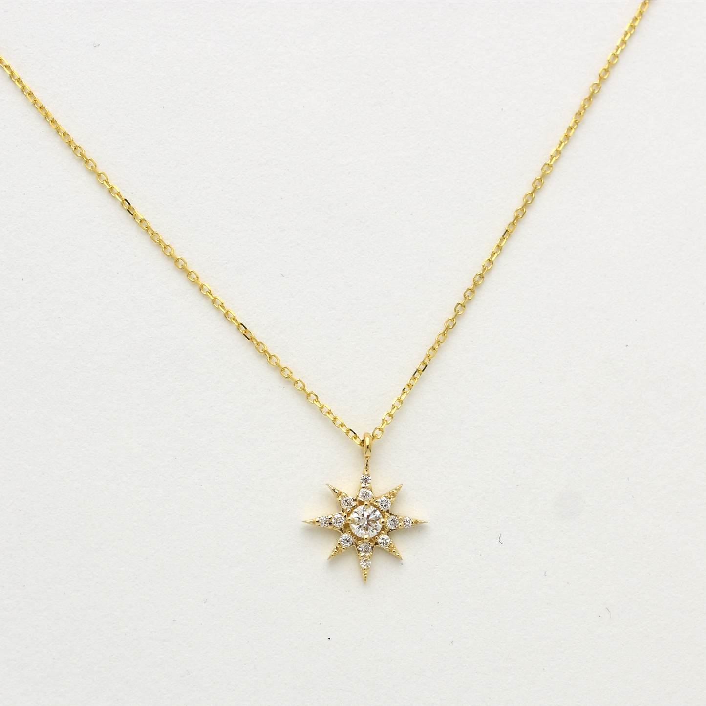 14K Rose Gold Diamond North Star Necklace | Dainty Celestial Jewelry