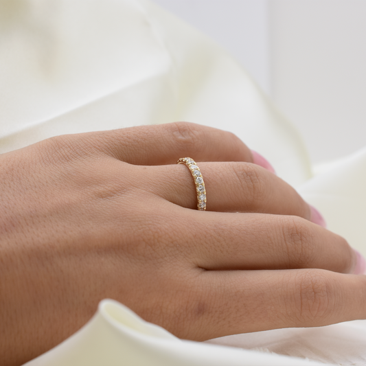 14k Diamond Wedding Band 0.55ct