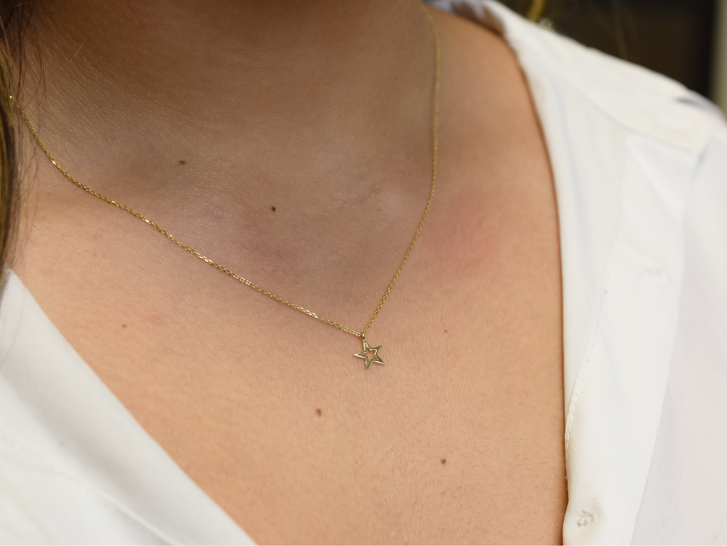 14k gold star necklace