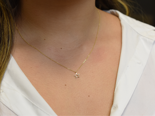 14k gold star necklace