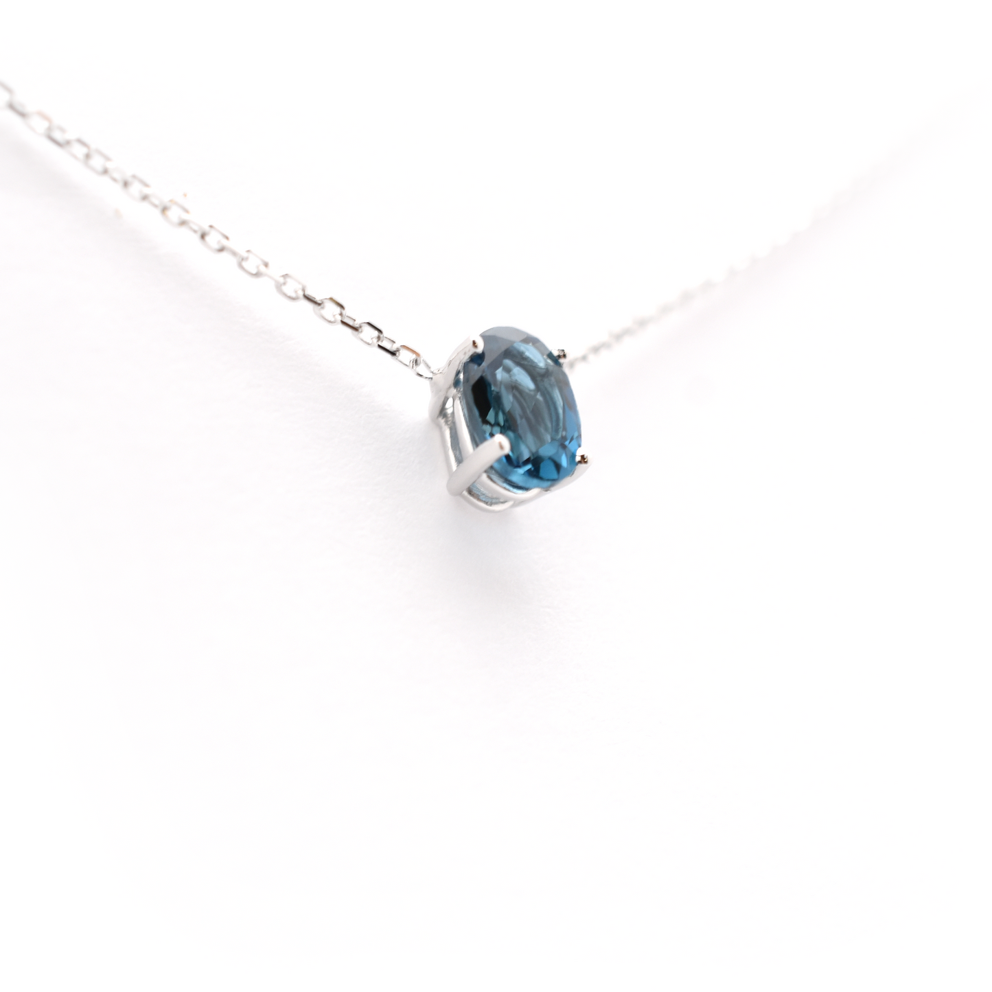 Blue Topaz Oval Necklace