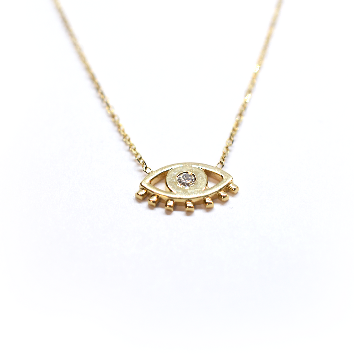14k Diamond Evil Eye Necklace