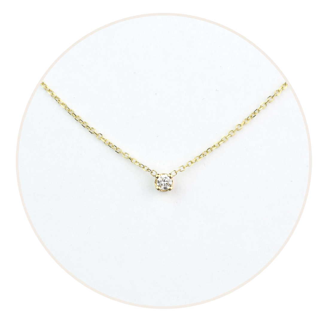 Best Selling Diamond Prong and Bezel Necklaces 14 Karat Gold By Diamond For Love