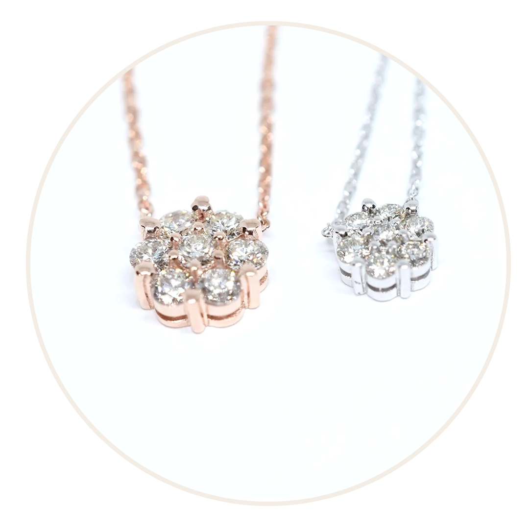 14k Gold Diamond Necklaces by Diamond For Love