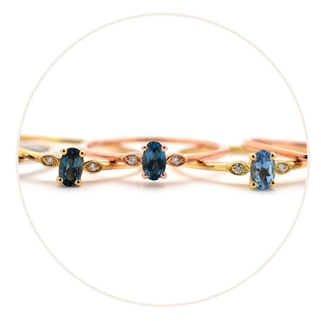 14k Gold Diamond and Gemstone Rings by Diamond For Love