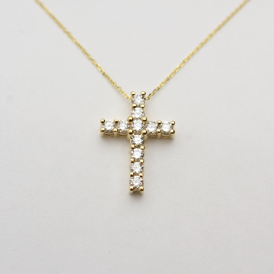 14k gold and diamond ladies cross