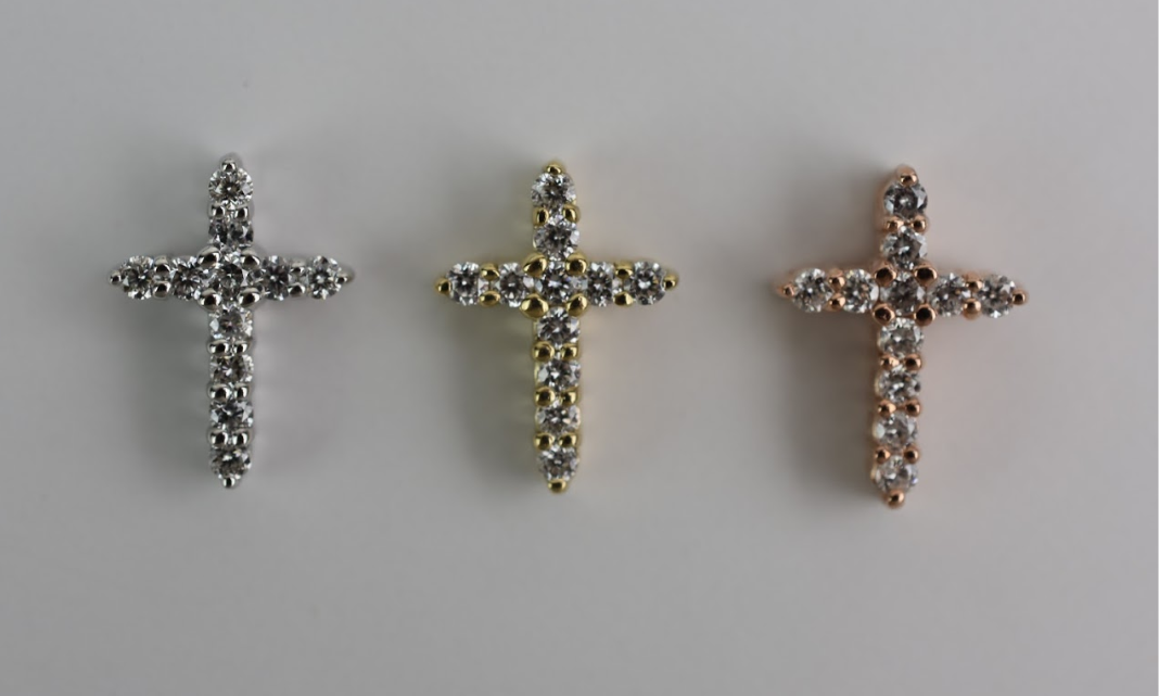 14k gold diamond cross necklace