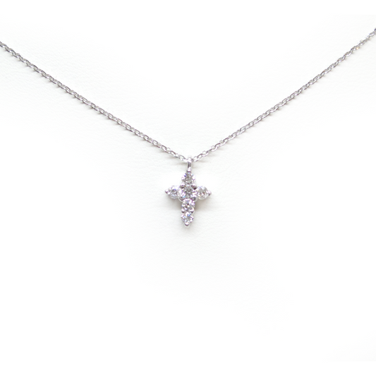 14k gold diamond cross necklace