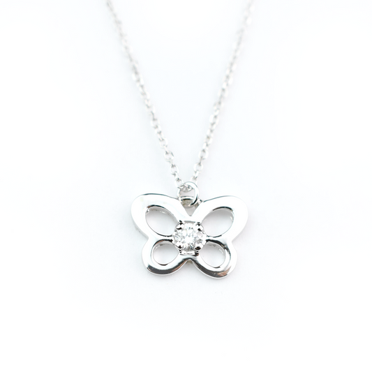 14K Diamond Butterfly Necklace