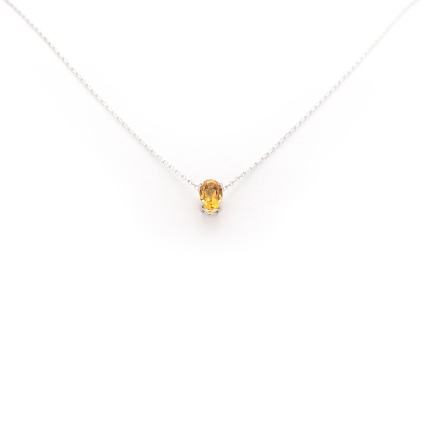 Yellow Topaz Oval Necklace