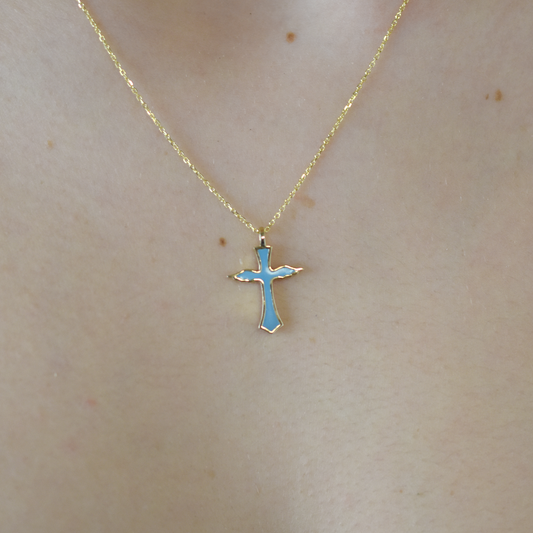 14k Angel Wing Cross