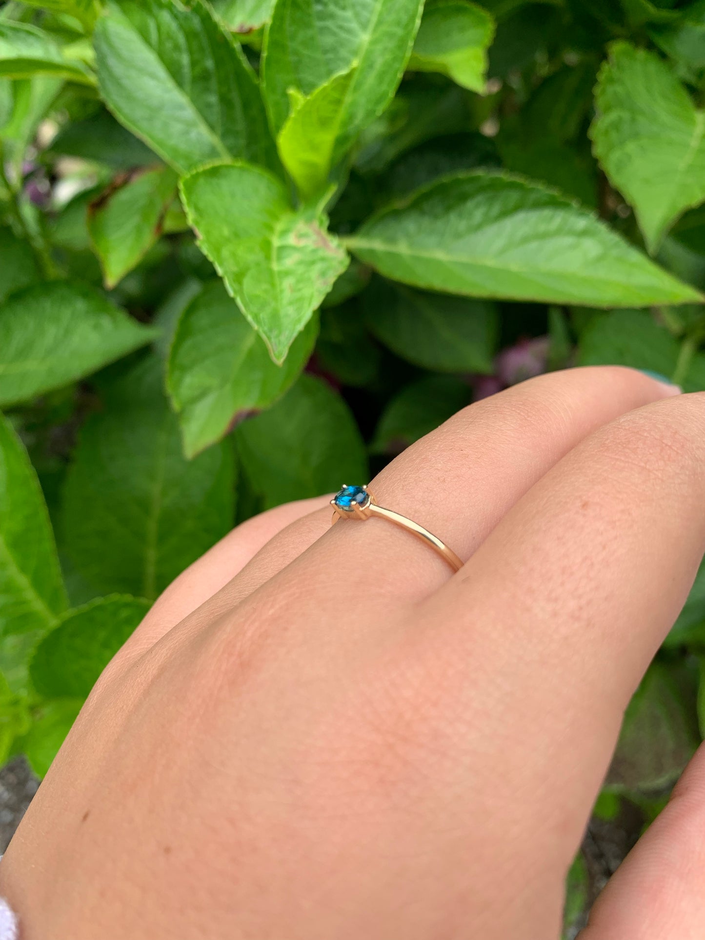 14K Gold Oval London Blue Topaz Ring