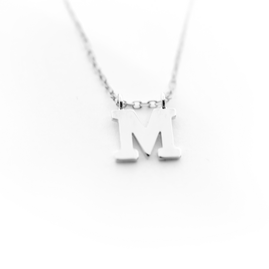14k Block Initial Necklace