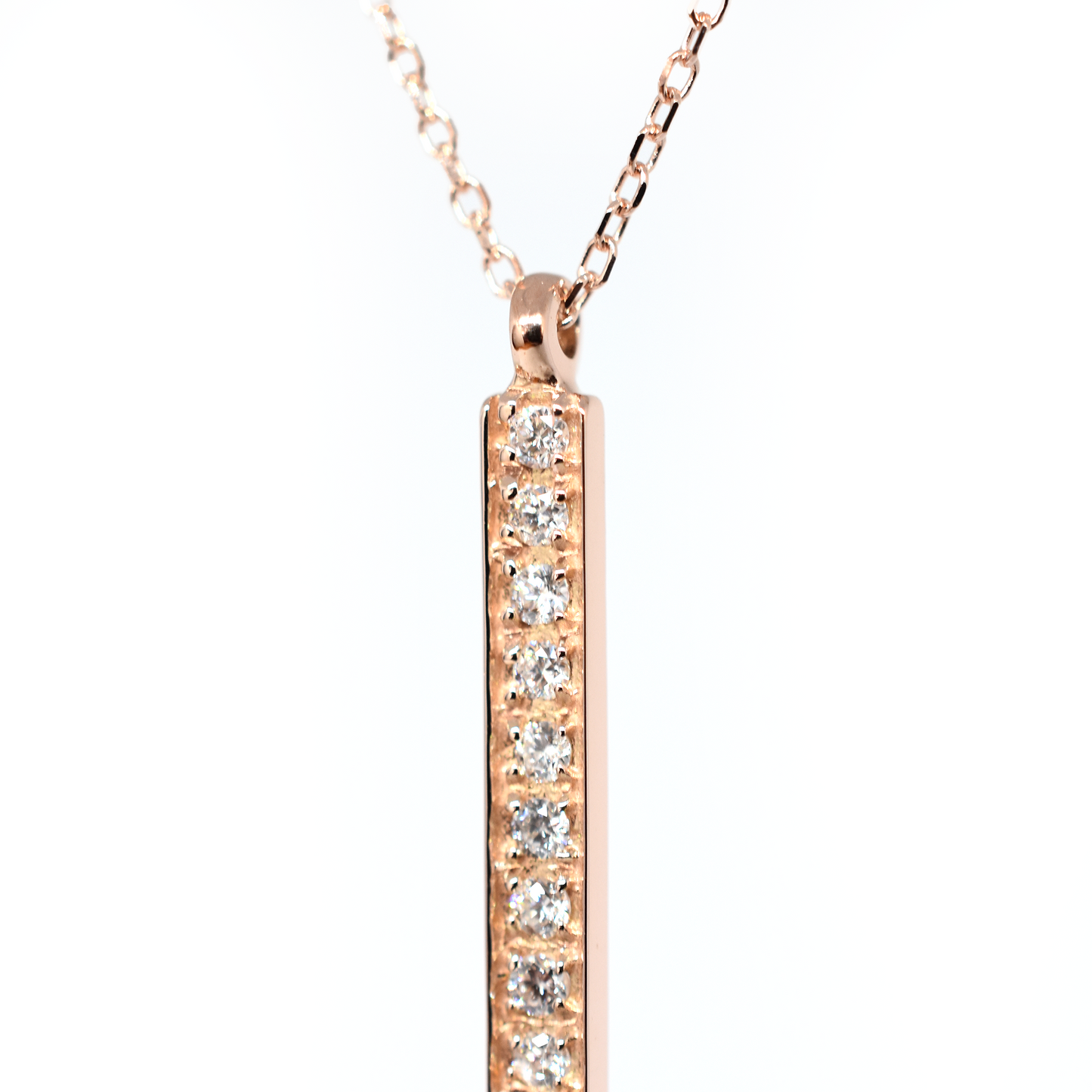 14k Horizontal Diamond Bar Necklace