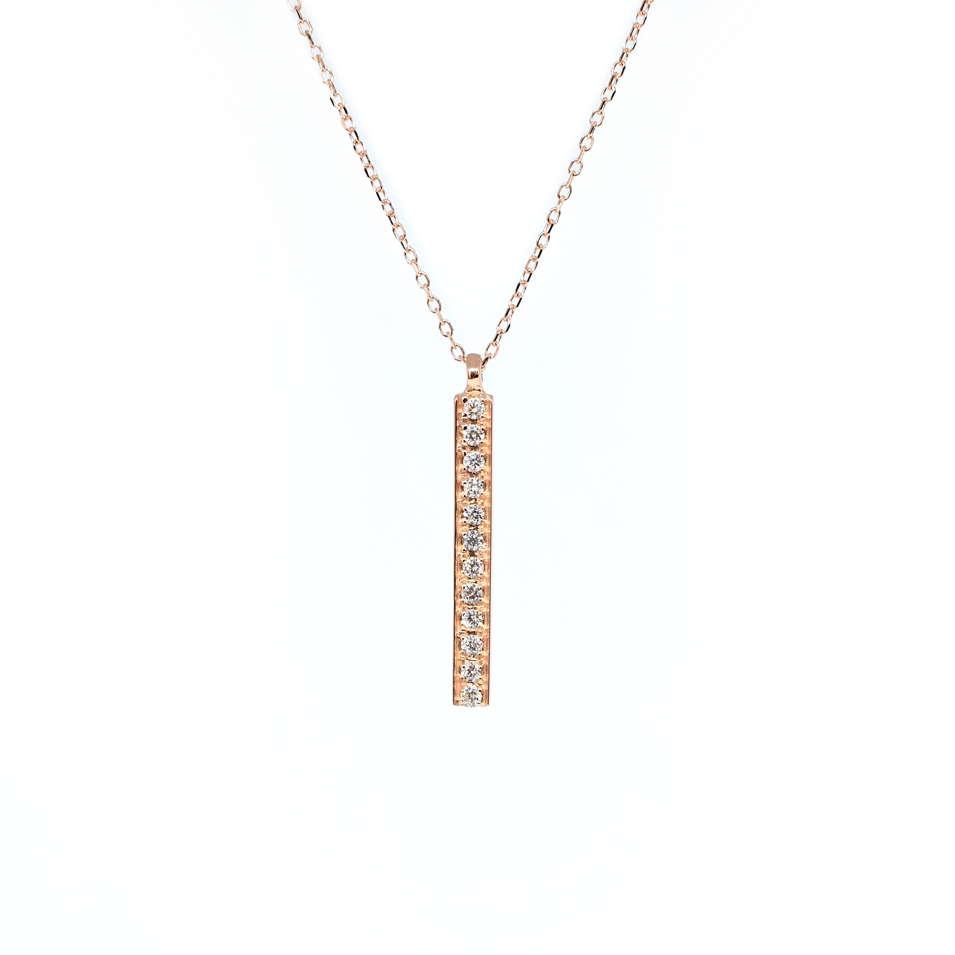 gold and diamond bar necklace