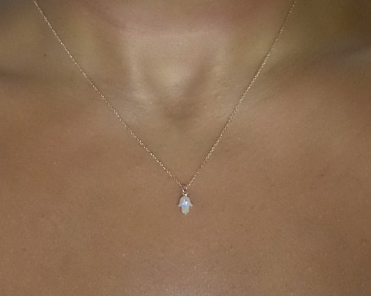 14k Rose Gold Hamsa Necklace
