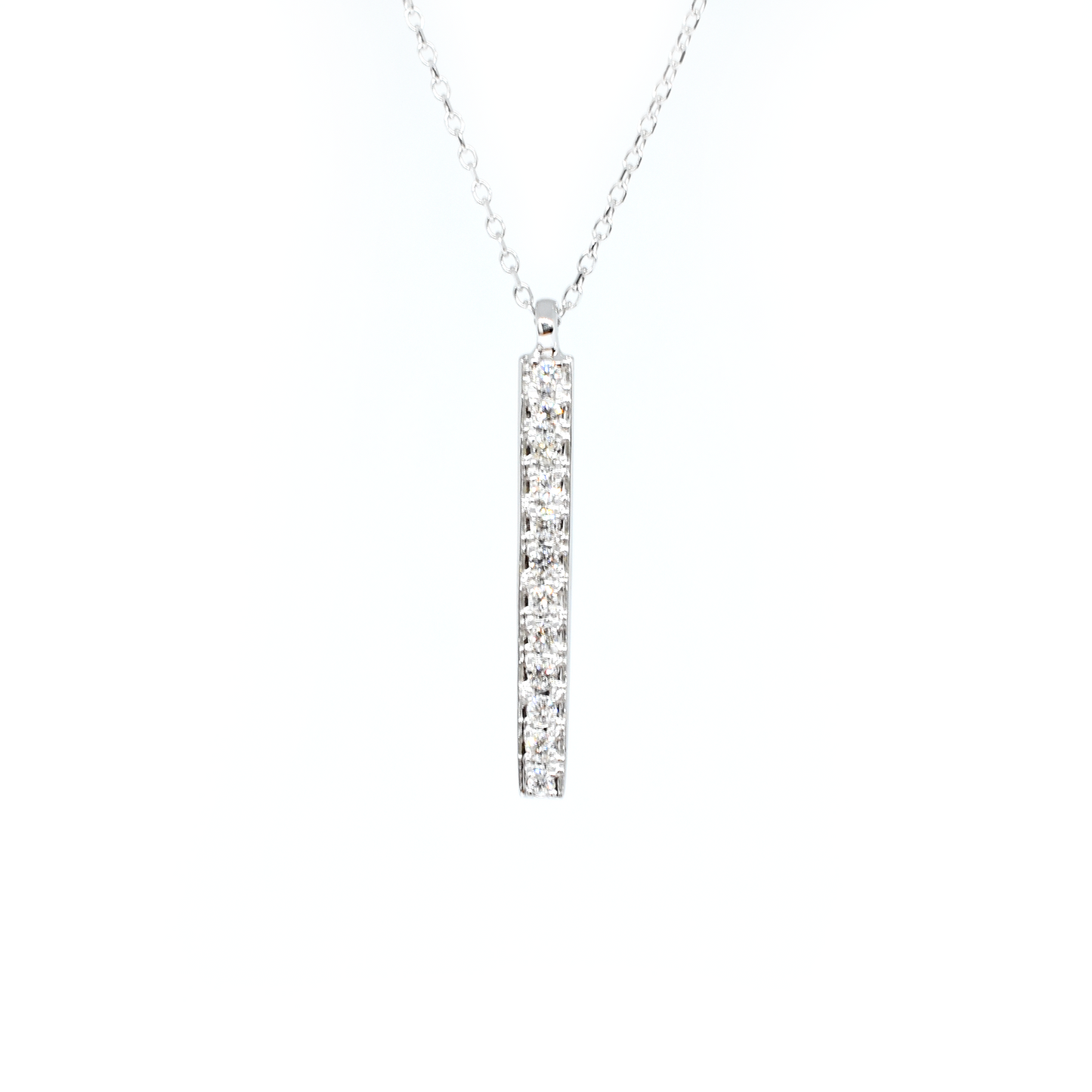 14k Horizontal Diamond Bar Necklace