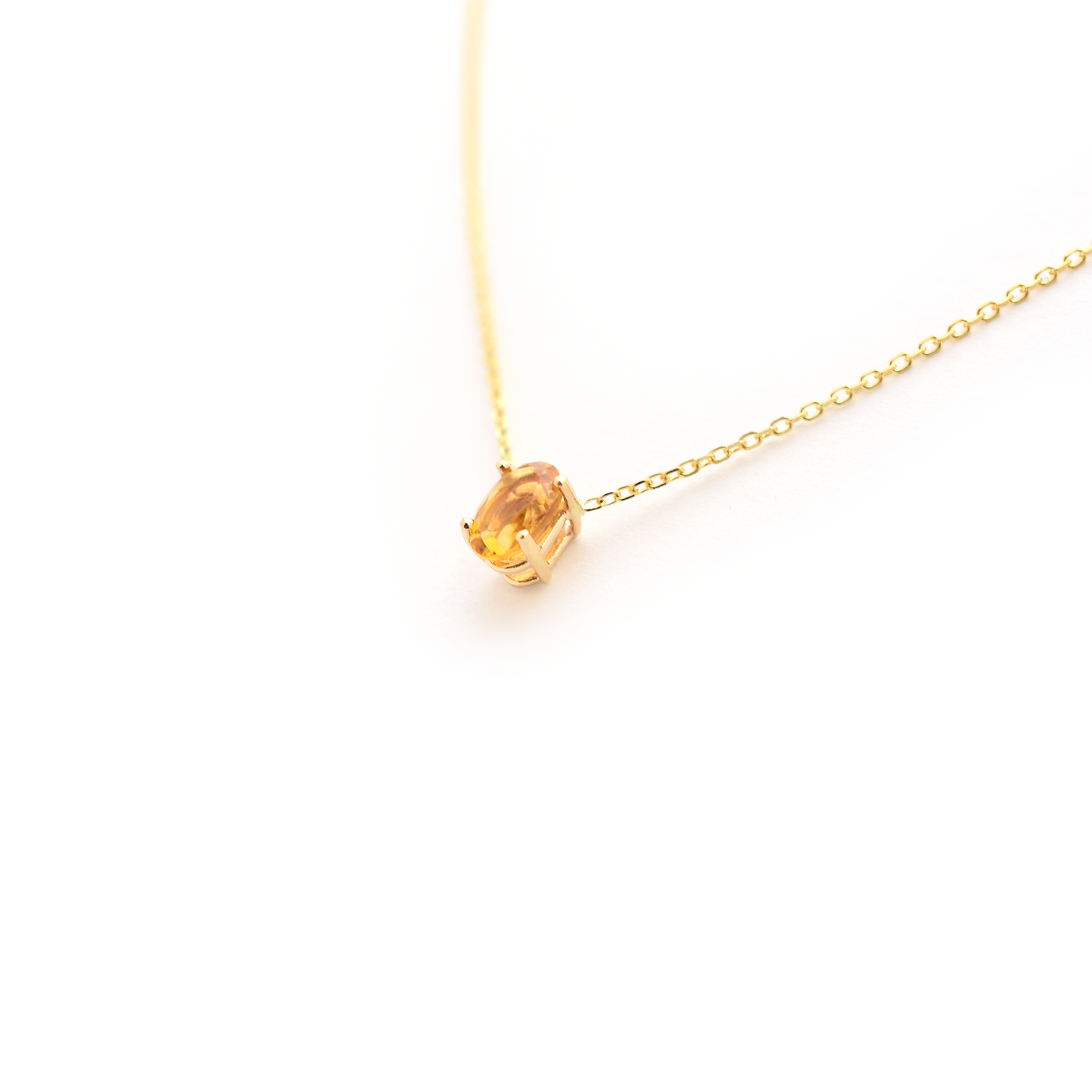 Yellow Topaz Oval Necklace